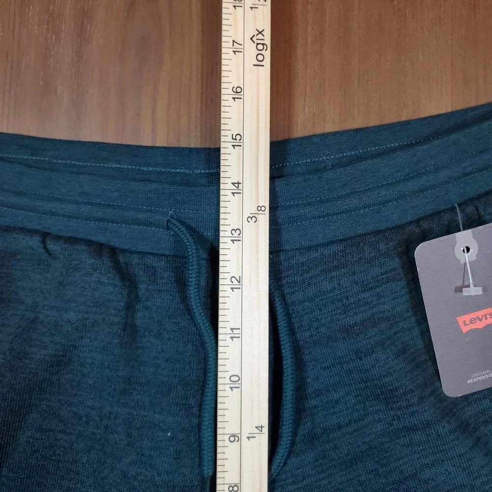 Levi's Men's‎ Heavyweight Size Large Green/Black Sweatpants Drawstring Pockets